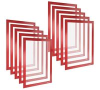 POPPSTAR Cornice magnetica A4 autoadesiva con chiusura magnetica, rosso, 5 pezzi
