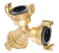 Poppstar Distributore a Y da 3/4 di pollice con raccordo rapido triplo e chiusura a baionetta per tubo flessibile dell'acqua (ottone lucido)