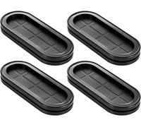 Poppstar Gommini passacavo ovali (91 x 37 x 11 mm) Passacavo in gomma per far passare cavi elettrici, set di 4 pezzi, colore nero