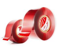 POPPSTAR Nastro in silicone autoagglomerante, 3m x 25mm, nastro isolante e sigillante (acqua, aria), rosso, 2 rotoli