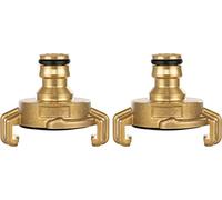 Poppstar Set da 2 raccordi rapidi in ottone a baionetta su raccordo a innesto per tubo da giardino