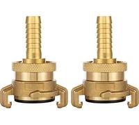 Poppstar Set di 2 raccordi in ottone per aspirazione e alta pressione, beccuccio da 1/2 pollice, con guarnizione e controdado, per tubi con diametro interno di 13 mm