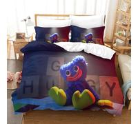 Poppy Playtime 3D Stampa Digitale Horror Games Cartoon Copripiumino 3 Pezzi Set Copripiumino E Federe Microfibra Morbido Set Di Biancheria Da Letto Con Cerniera Per Bambini Single(140x200cm)