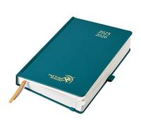POPRUN Agenda 2025 2026 Giornaliera A5, Daily Planner 21,5 x 14,5 cm 12 Mesi da Ago.2025 a Lug.2026, 1 Giorno 1 Pagina da Lun a Dom con Schede Mensili, Carta Spessa da 80 GSM, Verde Pacifico
