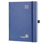 POPRUN Agenda 2025 2026 Settimanale Verticale 22 x 16,5 cm, Diario Scuola 17 Mesi da Ago.2025 a Dic.2026, Copertina Rigida, Carta Spessa da 80 GSM, Blu Marino