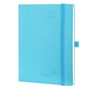 POPRUN Agenda 2025 2026 Settimanale Verticale 22 x 16,5 cm, Diario Scuola 17 Mesi da Ago.2025 a Dic.2026, Copertina Morbida in Pelle Vegana e Carta Spessa da 80 GSM, Blu Verde