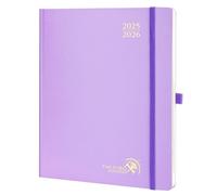 POPRUN Agenda 2025 2026 Settimanale Verticale 26,5 x 21,5 cm, Diario Scuola 17 Mesi da Ago.2025 a Dic.2026, Copertina Rigida, Carta Spessa da 80 GSM, Viola Chiaro