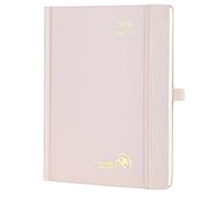 POPRUN Agenda 2026 2027 Settimanale Verticale 22 x 16,5 cm, Diario Scuola 17 Mesi da Ago.2026 a Dic.2027, Copertina Rigida, Carta Spessa da 80 GSM, Rosa Chiaro