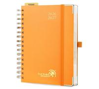 POPRUN Agenda Giornaliera 2026 2027 A5 Spirale, 14 x 20,9 cm