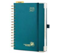 POPRUN Agenda Giornaliera 2026 2027 A5 Spirale, 14 x 20,9 cm