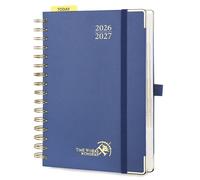 POPRUN Agenda Giornaliera 2026 2027 A5 Spirale, 14 x 20,9 cm