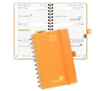 POPRUN Agenda Settimanale 2025 2026 Tascabile 16 x 10,5 cm, Diari Scuola, Agendina Tascabile, Weekly Planner A6 17 Mesi da Ago.2025 a Dic.2026, Copertina Rigida con Carta Spessa da 80 GSM, Arancione
