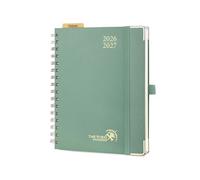 POPRUN Agenda Settimanale 2026 2027 Spirale 21,5 x 16 cm, Weekly Planner 17 Mesi da Ago.2026 a Dic.2027, Copertina Rigida con Carta Spessa da 80 GSM, Verde Mezzanotte