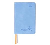 POPRUN Agenda Settimanale 2026 Piccola A7 in Italiano - Agendina Tascabile 2026 Formato 7,5x11,5 cm - Mini Planner 26 con Copertina Morbida in Pelle PU e Carta da 70 g/m², Blu Cielo
