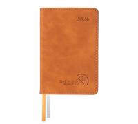 POPRUN Agenda Settimanale 2026 Piccola A7 in Italiano - Agendina Tascabile 2026 Formato 7,5x11,5 cm - Mini Planner 26 con Copertina Morbida in Pelle PU e Carta da 70 g/m², Marrone