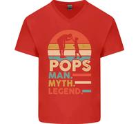 Pops Uomo Mito Leggenda Divertente Festa Del Papà Maglietta In Cotone A V