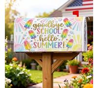 Popsicle - Coperture magnetiche per cassette postali, decorazioni estive multicolore per cassetta delle lettere con sole e stelle, decorazione per portico anteriore, 53 x 64 cm