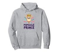 Popsicle Prince: Carino Royal Ice Cream Cartoon Felpa con Cappuccio, Unisex per Adulti, Grigio Melange, S