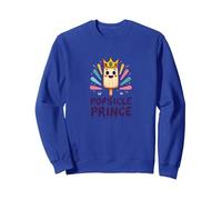 Popsicle Prince: Carino Royal Ice Cream Cartoon Felpa, Unisex per Adulti, Blu Reale, XL