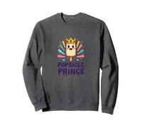 Popsicle Prince: Carino Royal Ice Cream Cartoon Felpa, Unisex per Adulti, Grigio Scuro, S