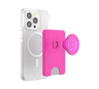 PopSockets Custodia a portafoglio con impugnatura espandibile e anello adattatore per MagSafe®, porta carte di credito, compatibile con ricarica wireless, portafoglio compatibile con MagSafe®, magenta