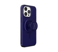 PopSockets Custodia per iPhone 15 Pro Max con impugnatura e scorrimento per telefono, compatibile con MagSafe, custodia per iPhone 15 Pro Max, compatibile con ricarica wireless, blu navy francese