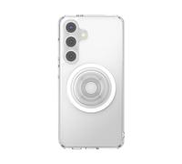 PopSockets Custodia per Samsung Galaxy S24 con impugnatura magnetica rotonda compatibile con MagSafe, custodia per telefono per Galaxy S24 - trasparente
