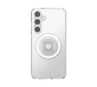 PopSockets Custodia per Samsung Galaxy S24 Plus con impugnatura magnetica rotonda compatibile con MagSafe, custodia per telefono per Galaxy S24+, trasparente