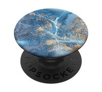 PopSockets Effetto-Marmo-Blu-Oro - Disegno-Marmorizzato-Blu PopGrip: Impugnatura per Telefoni Cellulari e Tablet Intercambiabile