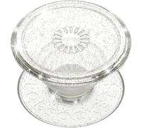 PopSockets PopGrip – Impugnatura per smartphone e tablet, top intercambiabile – Clear Glitter Silver