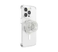 PopSockets: PopGrip Round per Magsafe - Anello Adattatore per MagSafe Incluso - Supporto e Impugnatura per Telefoni Cellulari e Custodia con un Top Intercambiabile - Clear Glitter