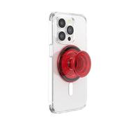 PopSockets - Impugnatura per cellulare compatibile con MagSafe, anello adattatore per MagSafe incluso, supporto per telefono, compatibile con ricarica wireless, rosso traslucido (Danger Red)