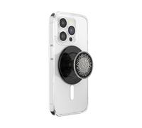 PopSockets Impugnatura per telefono MagSafe con cavalletto, supporto magnetico, parte superiore sostituibile, presa sicura per custodie MagSafe per iPhone e tablet, smalto martellato nero sole