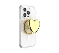 PopSockets Impugnatura per telefono MagSafe con cavalletto, supporto magnetico, parte superiore sostituibile, presa sicura per custodie MagSafe per iPhone e tablet, smalto cuore d'oro