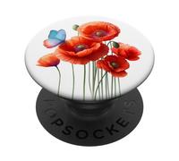 PopSockets MagSafe PopGrip - Custodia per iPhone, motivo: papaveri PopSockets PopGrip Adesivo