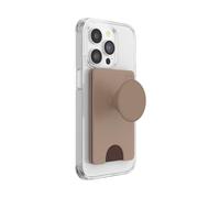 PopSockets Minimalist Slim Phone Wallet, Phone Card Holder, Wireless Charging Compatible, Wallet Without Grip Compatible with MagSafe - Latte