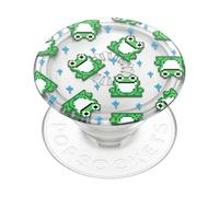 PopSockets Plant-Based Phone Grip with Expanding Kickstand, Eco-Friendly - 8 Bit Frogs