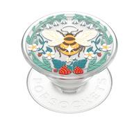 PopSockets: PopGrip Plant - Supporto e Impugnatura Estensibile Realizzati con Materiali a Base Vegetale con Un Top Intercambiabile per Smartphone e Tablet - Translucent Bee Boho
