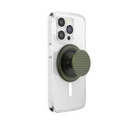 PopSockets: PopGrip Round per Magsafe - Anello Adattatore per MagSafe Incluso - Supporto e Impugnatura per Telefoni Cellulari e Custodia con un Top Intercambiabile - Triangle Knurl Olive