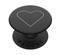 PopSockets PopGrip - Supporto e Impugnatura per Telefoni Cellulari e Tablet con Un Top Intercambiabile - White Heart Black