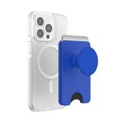 PopSockets: PopWallet + per MagSafe - Anello Adattatore per MagSafe Incluso - Porta Carte con Top Intercambiabile Integrato per Smartphone e Custodie - Cobalt