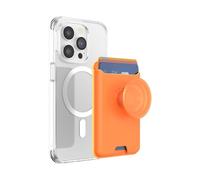 PopSockets: PopWallet per MagSafe - Con presa - Include anello adattatore per MagSafe - Sottile portacarte riposizionabile per smartphone e custodie - SoftGoods - Cantaloupe