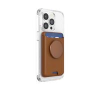 PopSockets: PopWallet per MagSafe - Con presa - Include anello adattatore per MagSafe - Sottile portacarte riposizionabile per smartphone e custodie - SoftGoods - Cognac