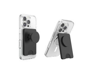 PopSockets Portafoglio Kick-Out per MagSafe, cavalletto regolabile, supporto magnetico, nero
