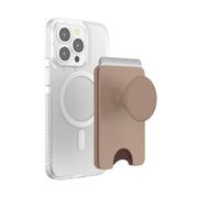PopSockets Portafoglio per Smartphone MagSafe, Porta Carte con Grip, Brown - Latte
