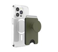 PopSockets Portafoglio per Smartphone MagSafe, Porta Carte con Grip, Green - Fatigue