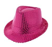 Popstar Cappello con paillettes - Cappello da festa con glitter in molti colori per carnevale, feste a tema, palcoscenico e costume (rosa)