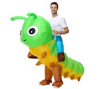 Poptrend Costume da bruco gonfiabile, per adulti e bambini, costume da bruco gonfiabile, per Halloween, da uomo e da donna, divertente, per feste in maschera (adulto)