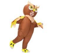 Poptrend Costume gonfiabile a forma di gufo, per adulti e bambini, costume da gufo gonfiabile, costume di Halloween, unisex, divertente, per feste in maschera (bambini)