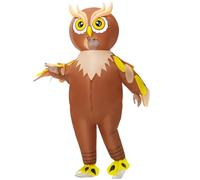 Poptrend Costume gonfiabile a forma di gufo, per adulti e bambini, costume per Halloween, unisex, divertente, per feste in maschera (adulto)